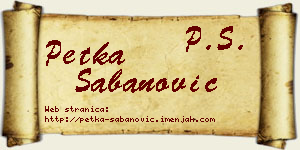 Petka Šabanović vizit kartica